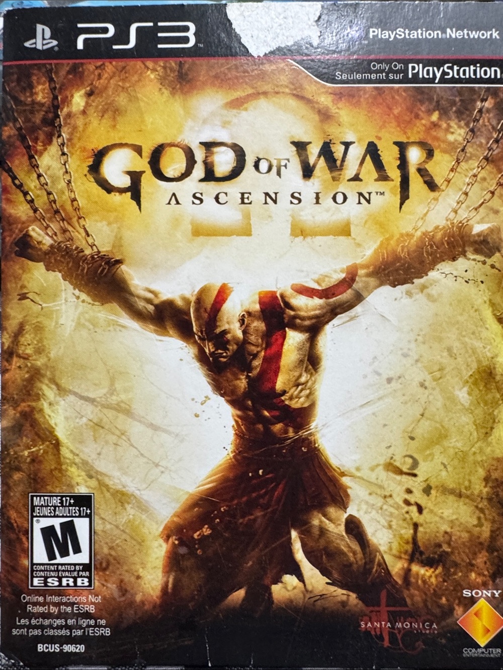 Sony PS3 God of War Ascension – Gold and Red Cover Art